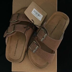 Lucky Brand Tan Sandals Comfortable Leather Footwear size 11 girls